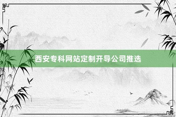 西安专科网站定制开导公司推选